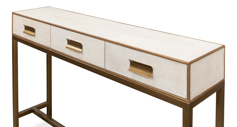 Gideon Shagreen Console, Osprey White by Sarreid Ltd - view 4