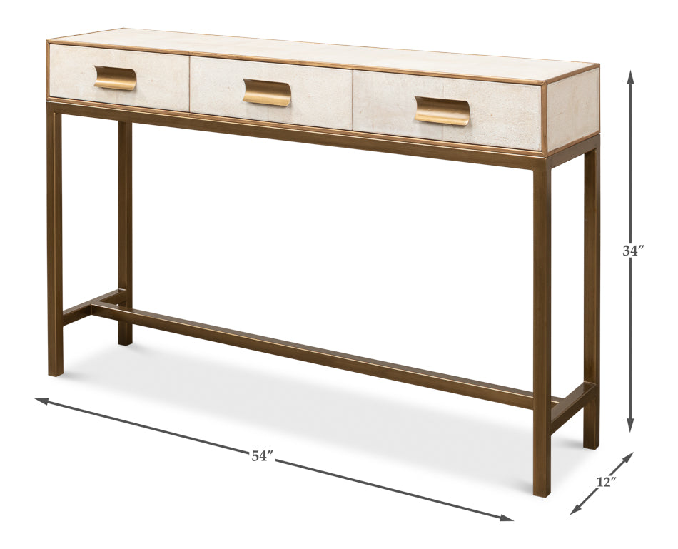 Gideon Shagreen Console, Osprey White by Sarreid Ltd - view 7