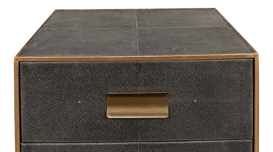 Gideon Shagreen 3 Drawer Side Table, Gry by Sarreid Ltd - view 10