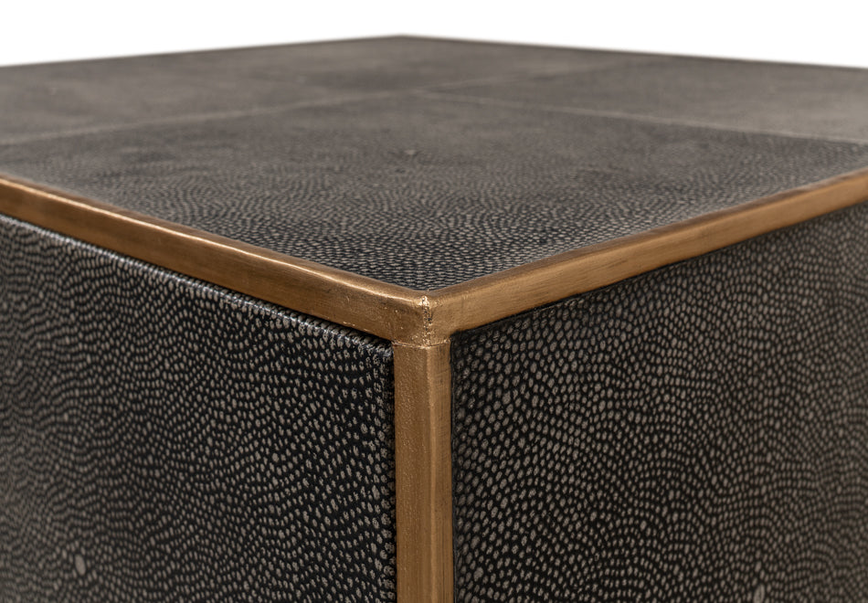 Gideon Shagreen 3 Drawer Side Table, Gry by Sarreid Ltd - view 11