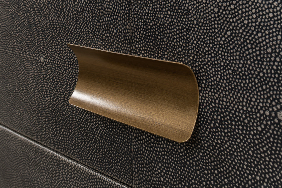 Gideon Shagreen 3 Drawer Side Table, Gry by Sarreid Ltd - view 6