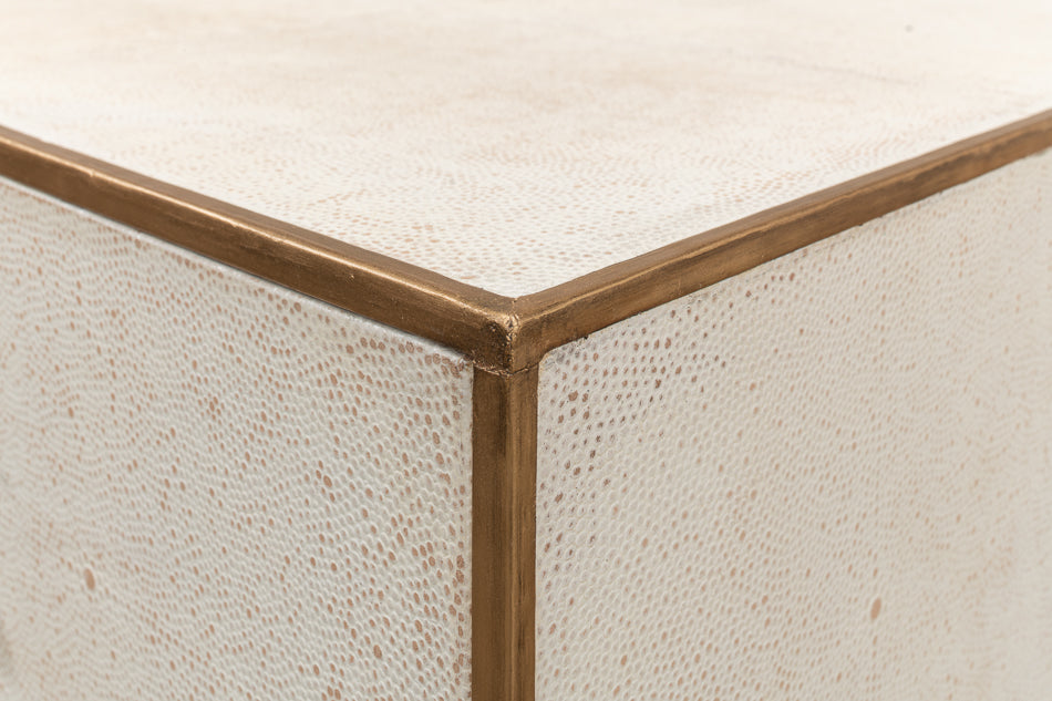 Shagreen 3 Drawer Side Table,Osprey Wht by Sarreid Ltd - view 11