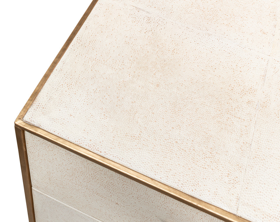 Shagreen 3 Drawer Side Table,Osprey Wht by Sarreid Ltd - view 12