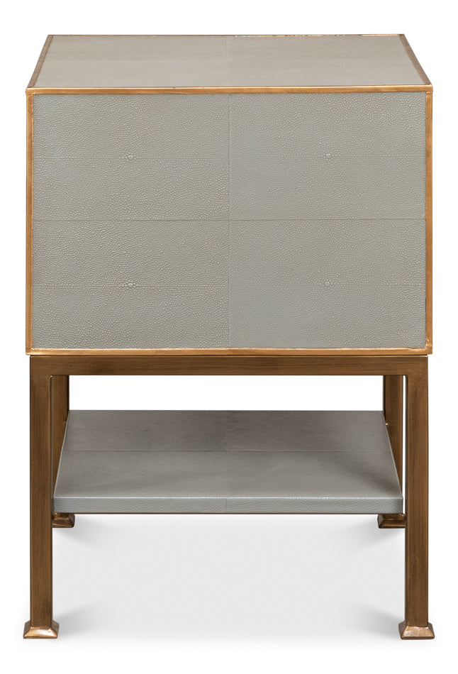 Gillian Two Drawer Nightstand, Storm Gry by Sarreid Ltd - view 8