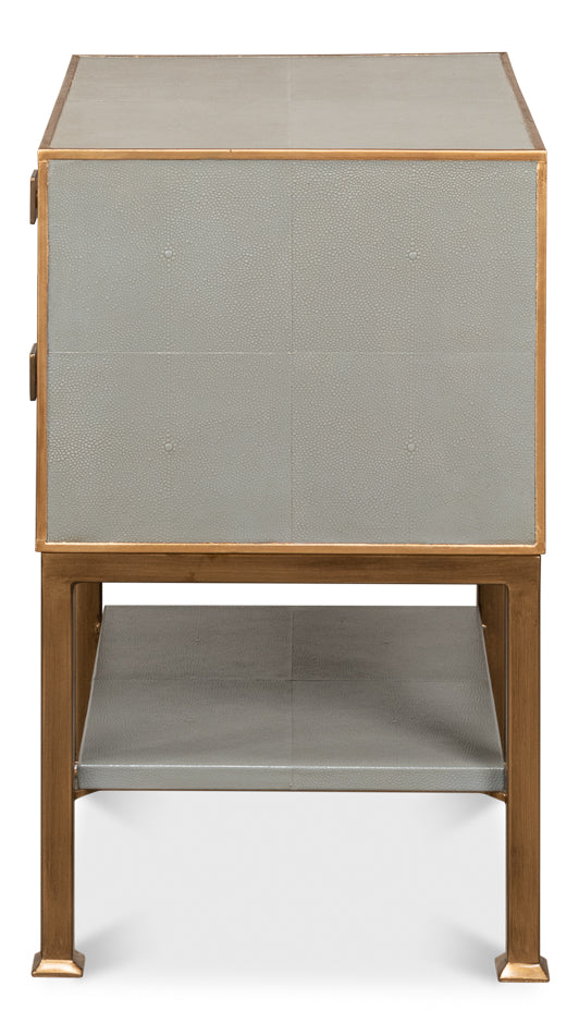 Gillian Two Drawer Nightstand, Storm Gry by Sarreid Ltd - view 9