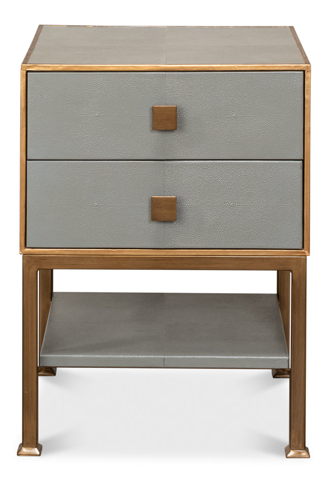 Gillian Two Drawer Nightstand, Storm Gry by Sarreid Ltd - view 2