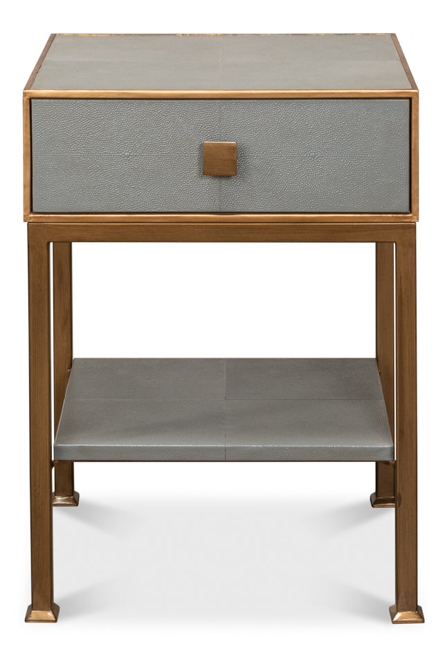 Gillian One Drawer Nightstand, Storm Gry by Sarreid Ltd - view 2