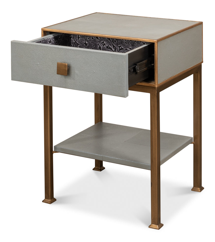 Gillian One Drawer Nightstand, Storm Gry by Sarreid Ltd - view 3