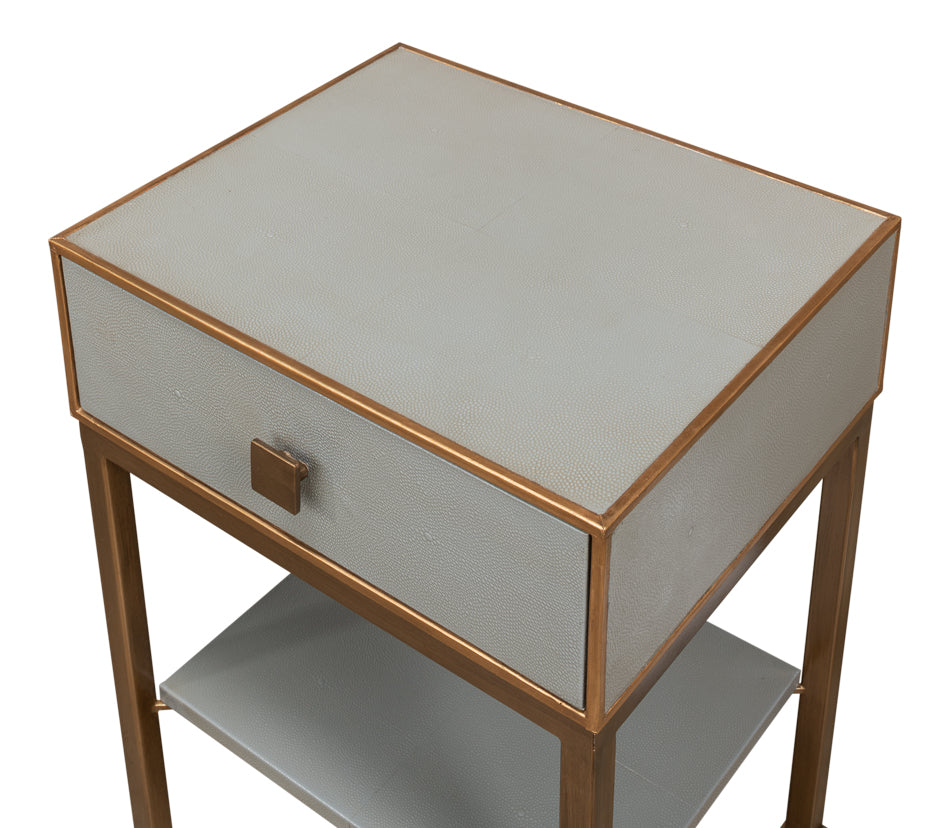 Gillian One Drawer Nightstand, Storm Gry by Sarreid Ltd - view 4