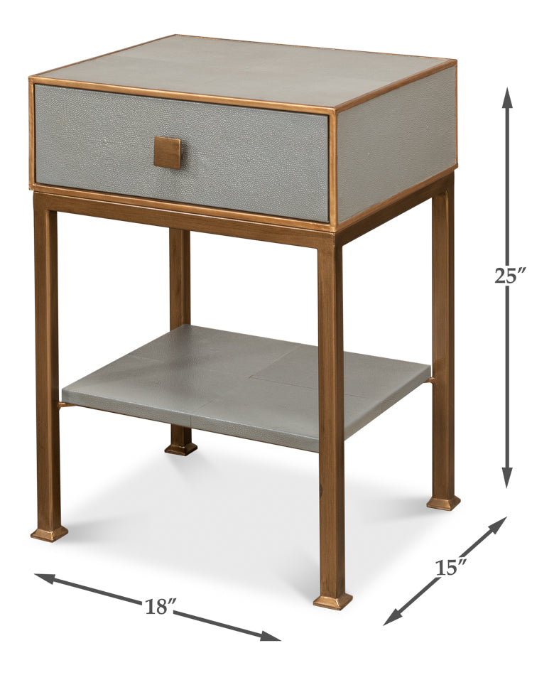 Gillian One Drawer Nightstand, Storm Gry by Sarreid Ltd - view 7