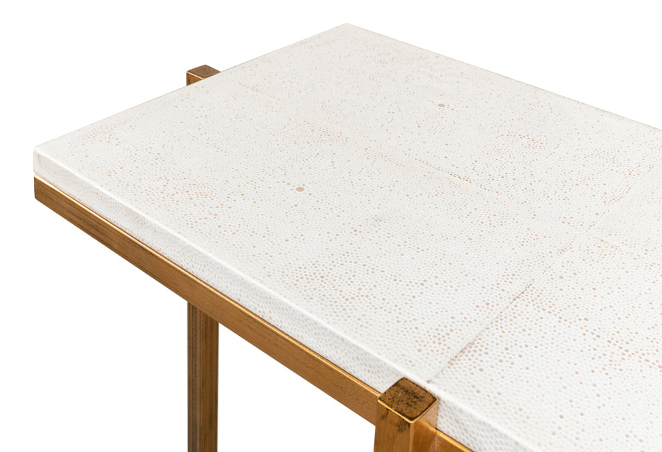 Shagreen Console Table, Osprey White by Sarreid Ltd - view 8