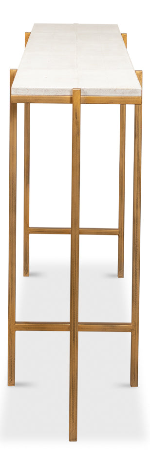 Shagreen Console Table, Osprey White by Sarreid Ltd - view 9