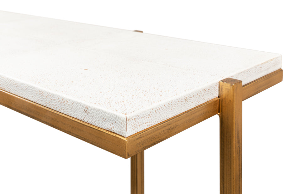 Shagreen Console Table, Osprey White by Sarreid Ltd - view 11