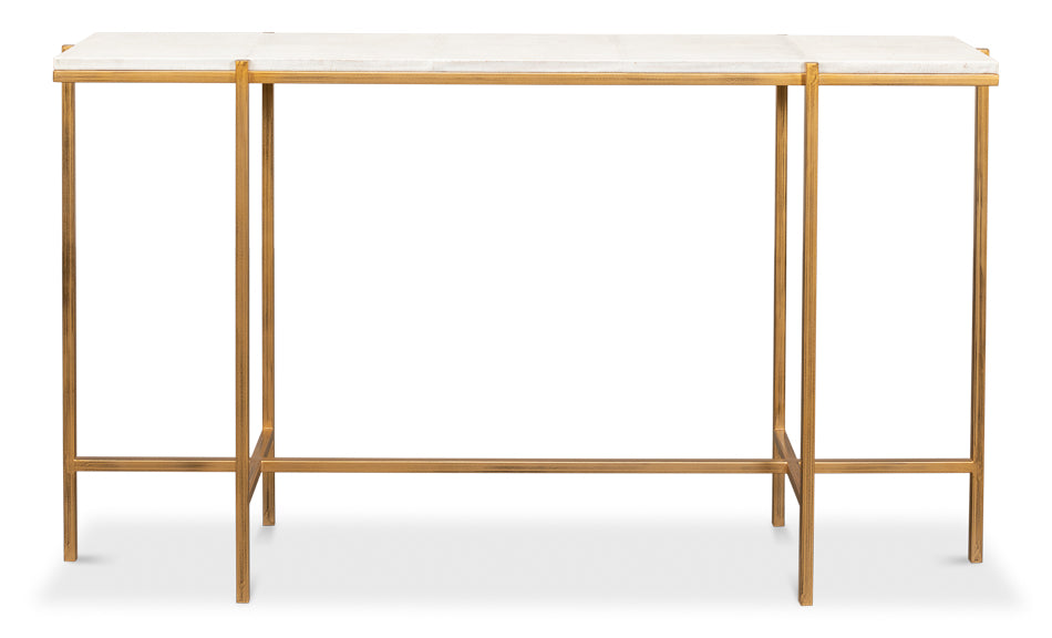Shagreen Console Table, Osprey White by Sarreid Ltd - view 2