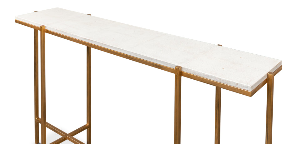 Shagreen Console Table, Osprey White by Sarreid Ltd - view 4