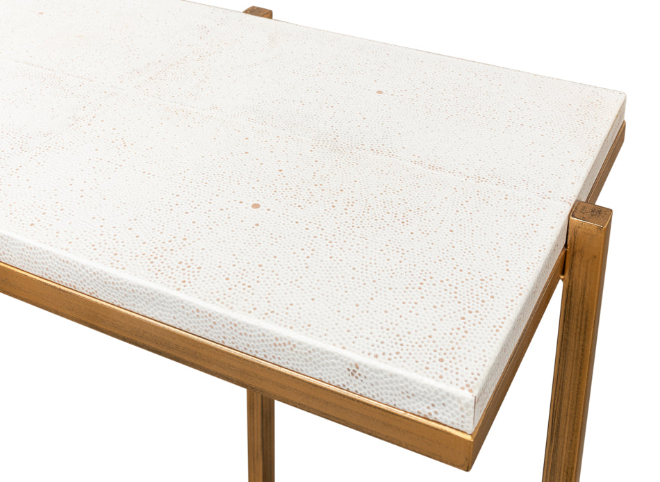 Shagreen Console Table, Osprey White by Sarreid Ltd - view 5