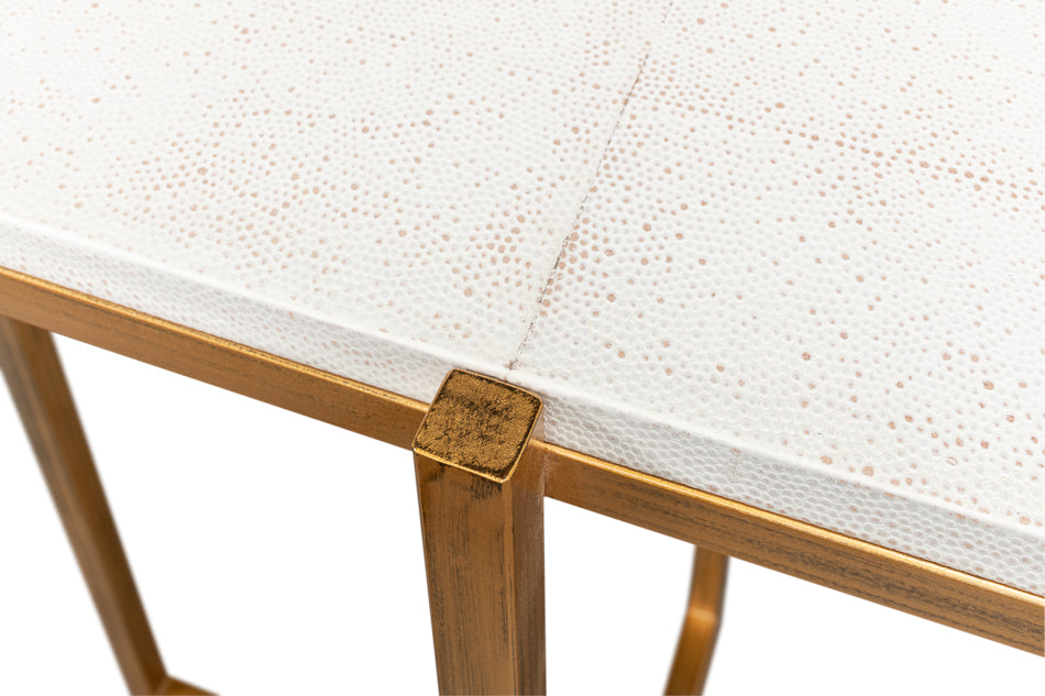 Shagreen Console Table, Osprey White by Sarreid Ltd - view 6