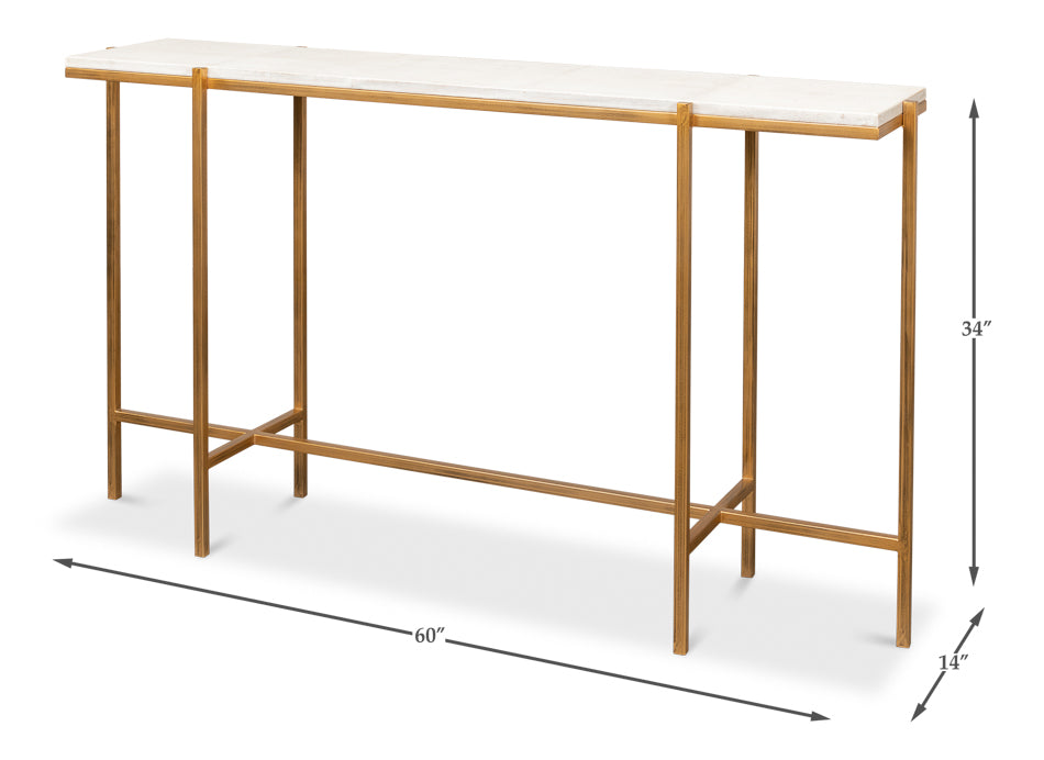 Shagreen Console Table, Osprey White by Sarreid Ltd - view 7