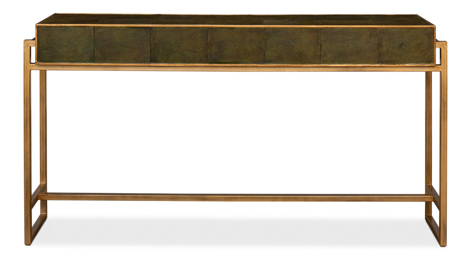 Shagreen Console Table, Leaf by Sarreid Ltd - view 8