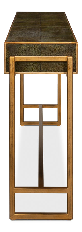 Shagreen Console Table, Leaf by Sarreid Ltd - view 9