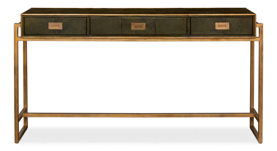 Shagreen Console Table, Leaf by Sarreid Ltd - view 2