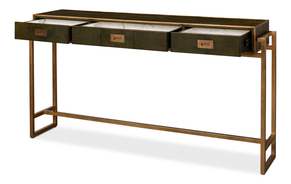 Shagreen Console Table, Leaf by Sarreid Ltd - view 3