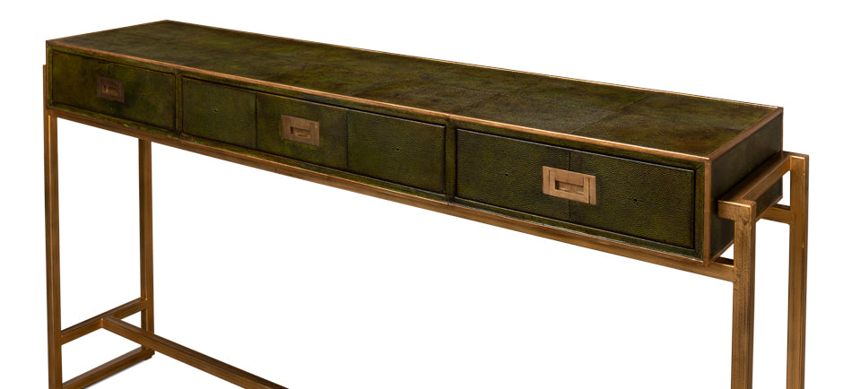 Shagreen Console Table, Leaf by Sarreid Ltd - view 4