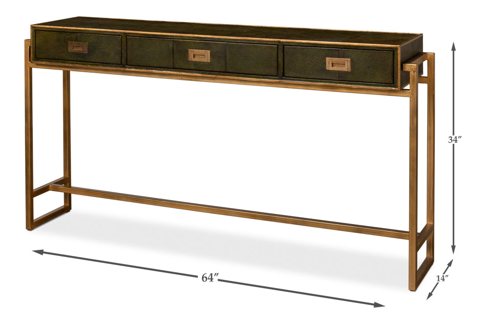 Shagreen Console Table, Leaf by Sarreid Ltd - view 7