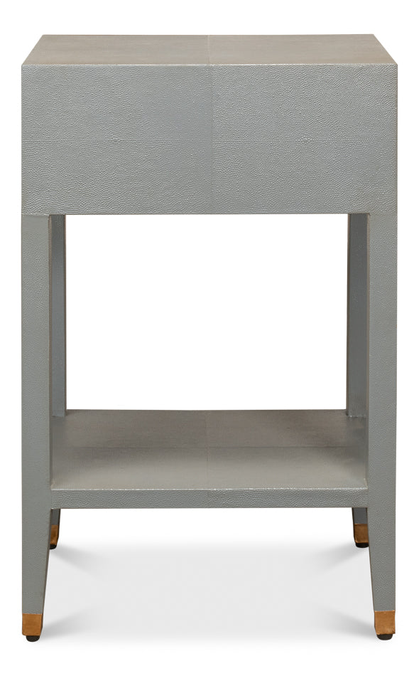 Gabriella Shagreen Nightstand,Storm Grey by Sarreid Ltd - view 8
