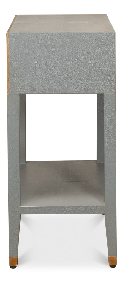 Gabriella Shagreen Nightstand,Storm Grey by Sarreid Ltd - view 9