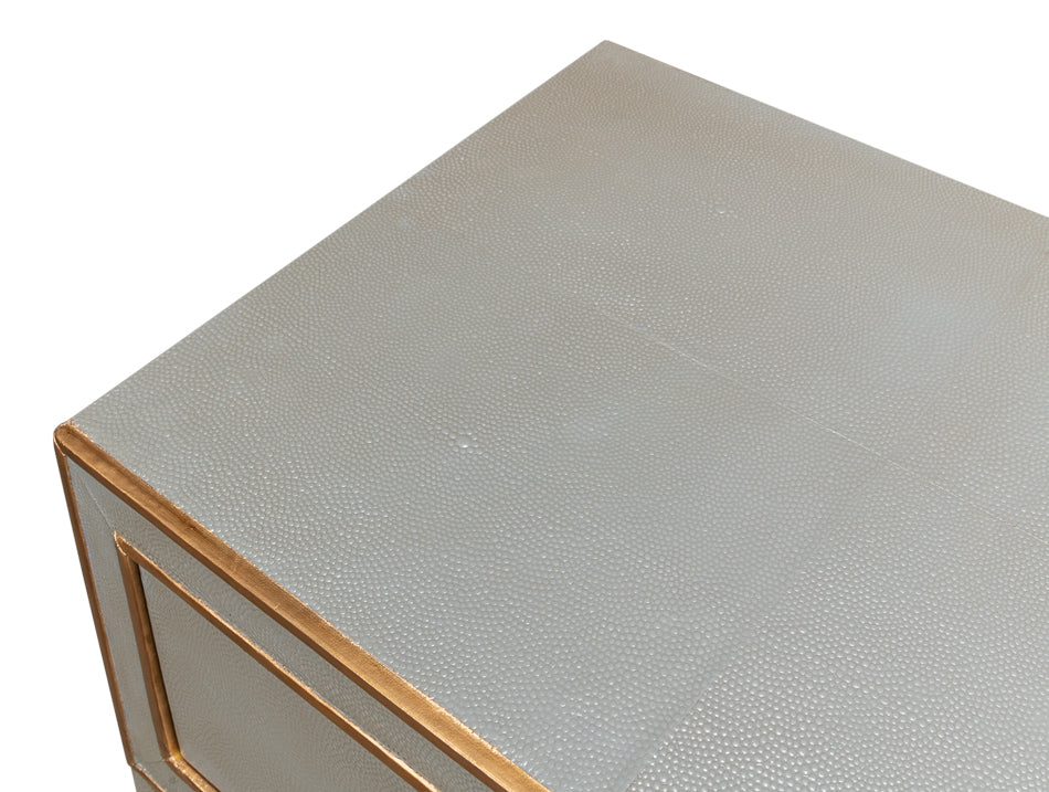 Gabriella Shagreen Nightstand,Storm Grey by Sarreid Ltd - view 10