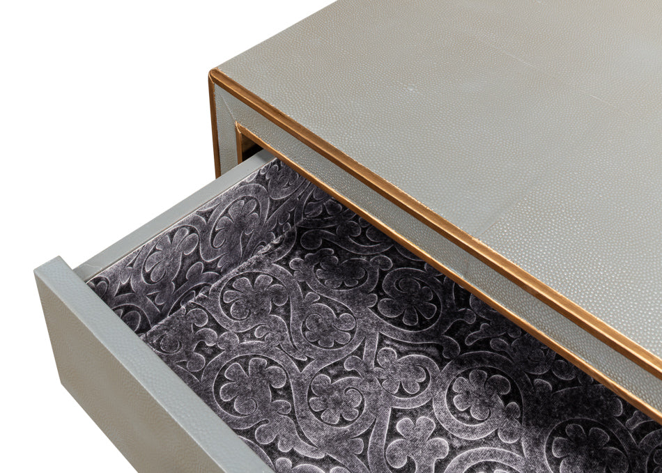 Gabriella Shagreen Nightstand,Storm Grey by Sarreid Ltd - view 11