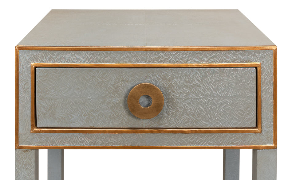 Gabriella Shagreen Nightstand,Storm Grey by Sarreid Ltd - view 4
