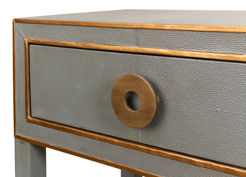 Gabriella Shagreen Nightstand,Storm Grey by Sarreid Ltd - view 6