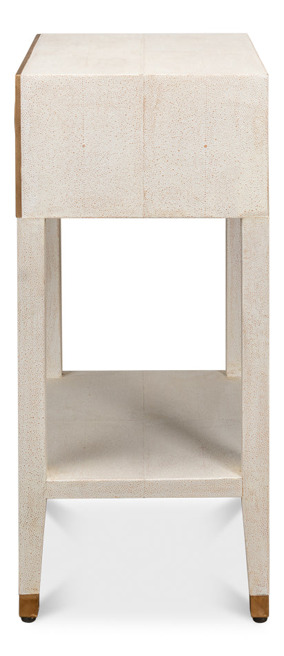 Gabriella Shagreen Nightstand,Osprey Wht by Sarreid Ltd - view 9