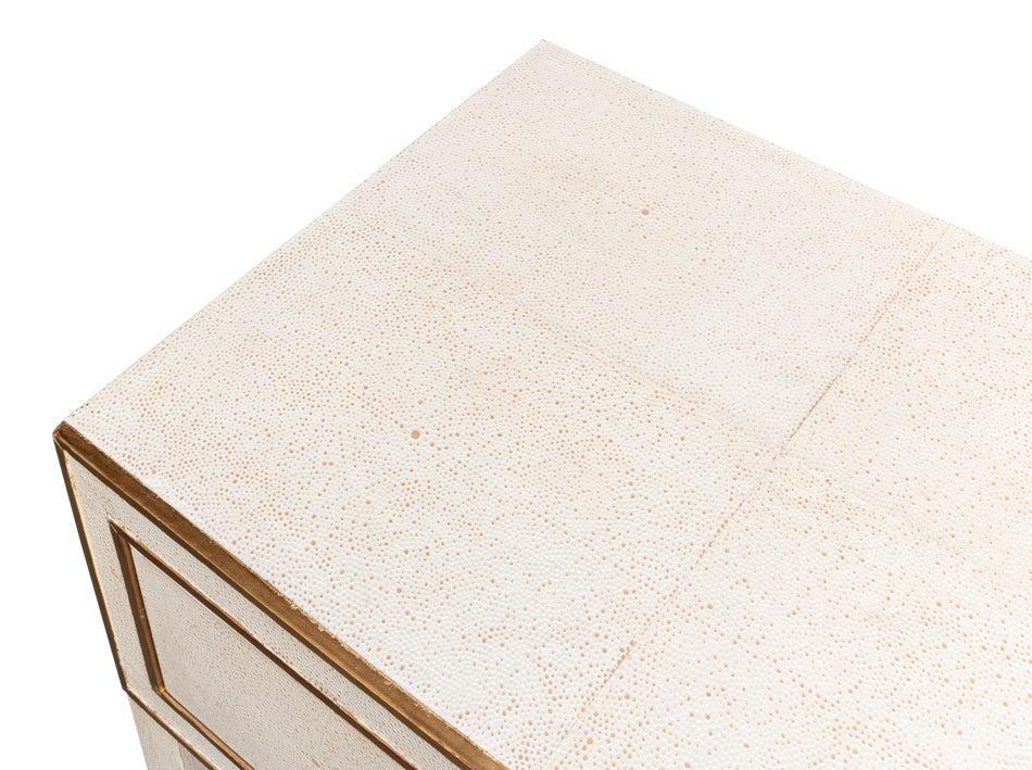 Gabriella Shagreen Nightstand,Osprey Wht by Sarreid Ltd - view 10