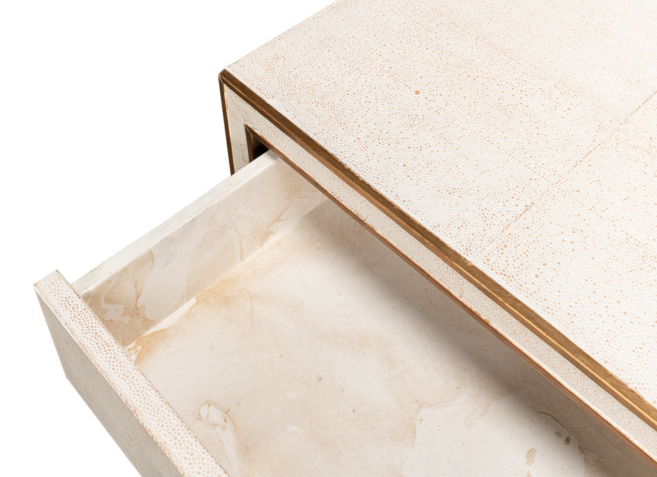 Gabriella Shagreen Nightstand,Osprey Wht by Sarreid Ltd - view 11