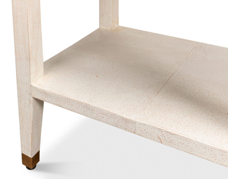 Gabriella Shagreen Nightstand,Osprey Wht by Sarreid Ltd - view 12