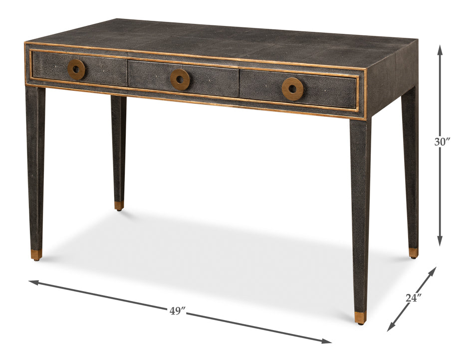Gabriella Shagreen Desk/Table,Ant.Grey by Sarreid Ltd - view 7