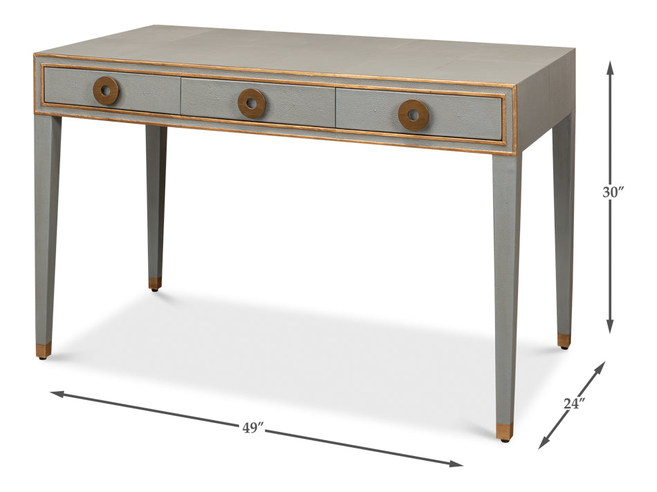 Gabriella Shagreen Desk/Table,Storm Grey by Sarreid Ltd - view 7