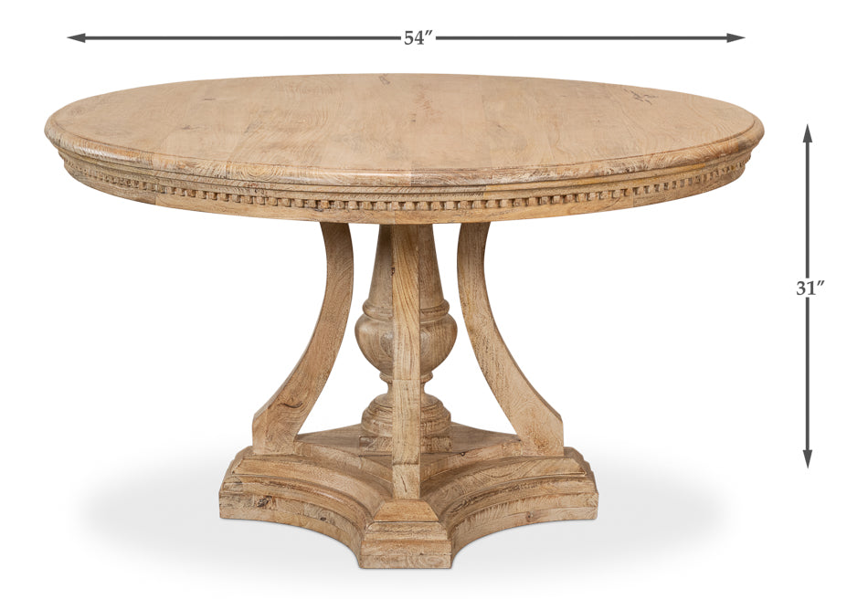 Chantal Pedestal Dining Table by Sarreid Ltd - view 7