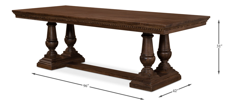 Joshua Pedestal Dining Table by Sarreid Ltd - view 7