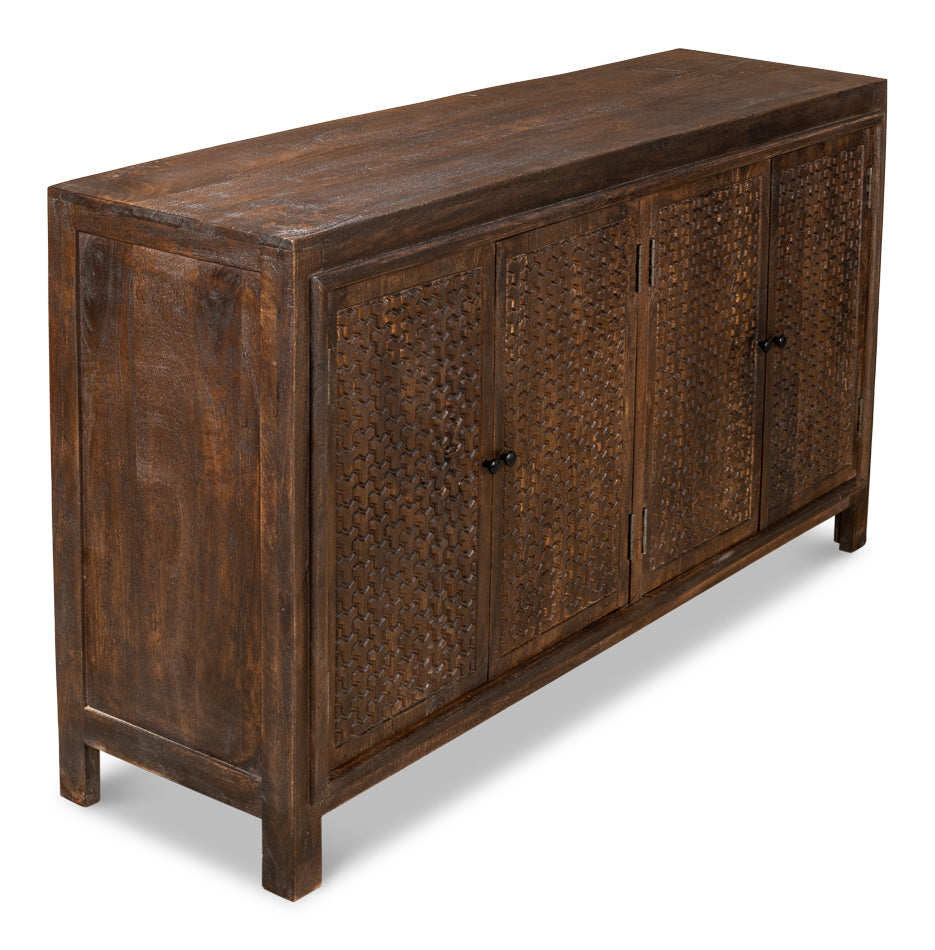 Battle Chainmail 4 Door Sideboard by Sarreid Ltd - view 11