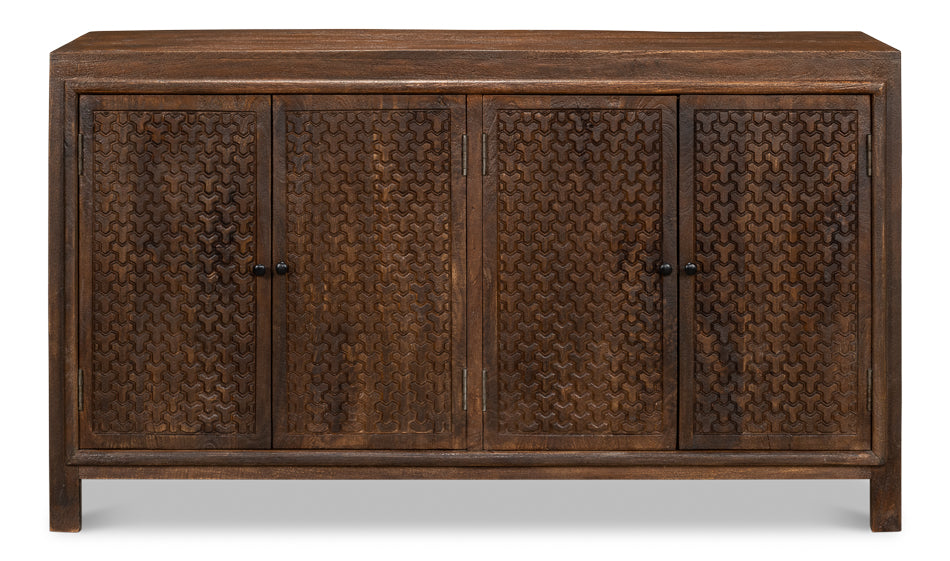 Battle Chainmail 4 Door Sideboard by Sarreid Ltd - view 2
