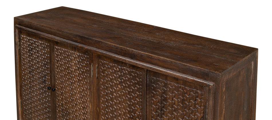 Battle Chainmail 4 Door Sideboard by Sarreid Ltd - view 4