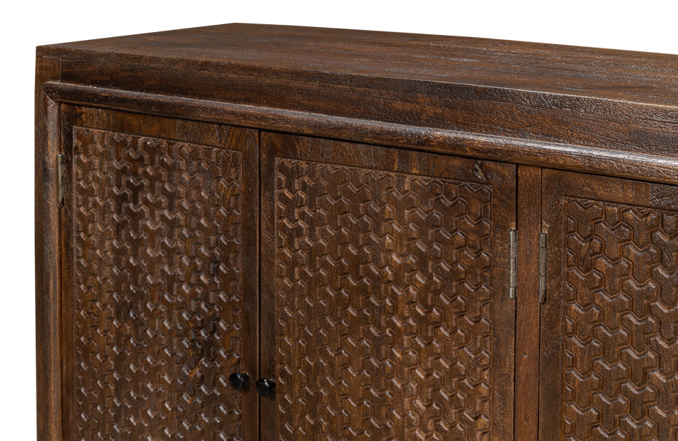 Battle Chainmail 4 Door Sideboard by Sarreid Ltd - view 5