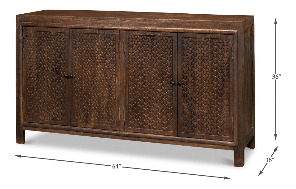 Battle Chainmail 4 Door Sideboard by Sarreid Ltd - view 7