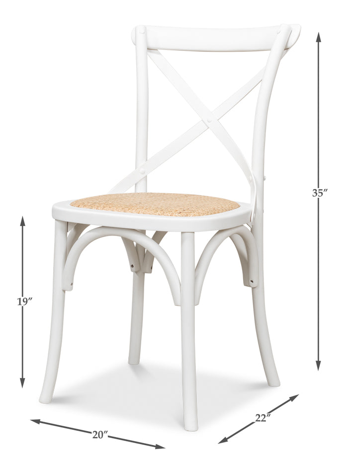 Tuileries Side Chair, White by Sarreid Ltd - view 7