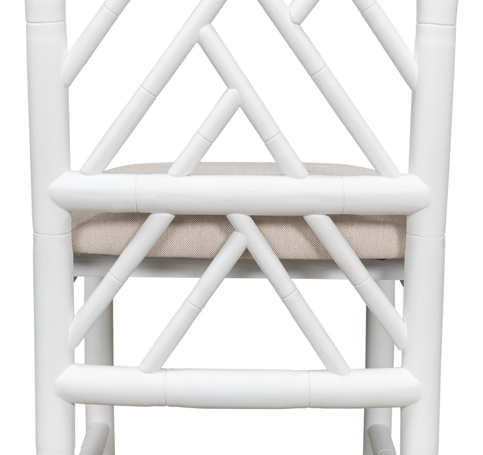 Brighton Bamboo Side Chair, White by Sarreid Ltd - view 8