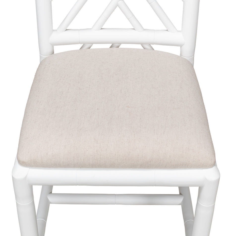 Brighton Bamboo Side Chair, White by Sarreid Ltd - view 10